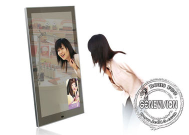 Jogador mágico da propaganda do espelho de 13,3 polegadas, espelho Media Player Android do sensor de movimento do corpo do banheiro