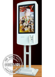 Máquina da ordem do quiosque do tela táctil da posição do assoalho, quiosque do serviço do auto da ordem do prato da loja de fast food