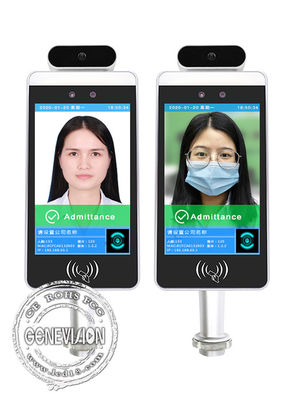 Da altura facial do termômetro do reconhecimento do comparecimento do pessoal de escritório de Android quiosque ajustável da verificação da temperatura corporal