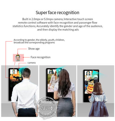 A montagem AI da parede 400CD/M2 enfrenta a exposição do anúncio do LCD do reconhecimento para o elevador