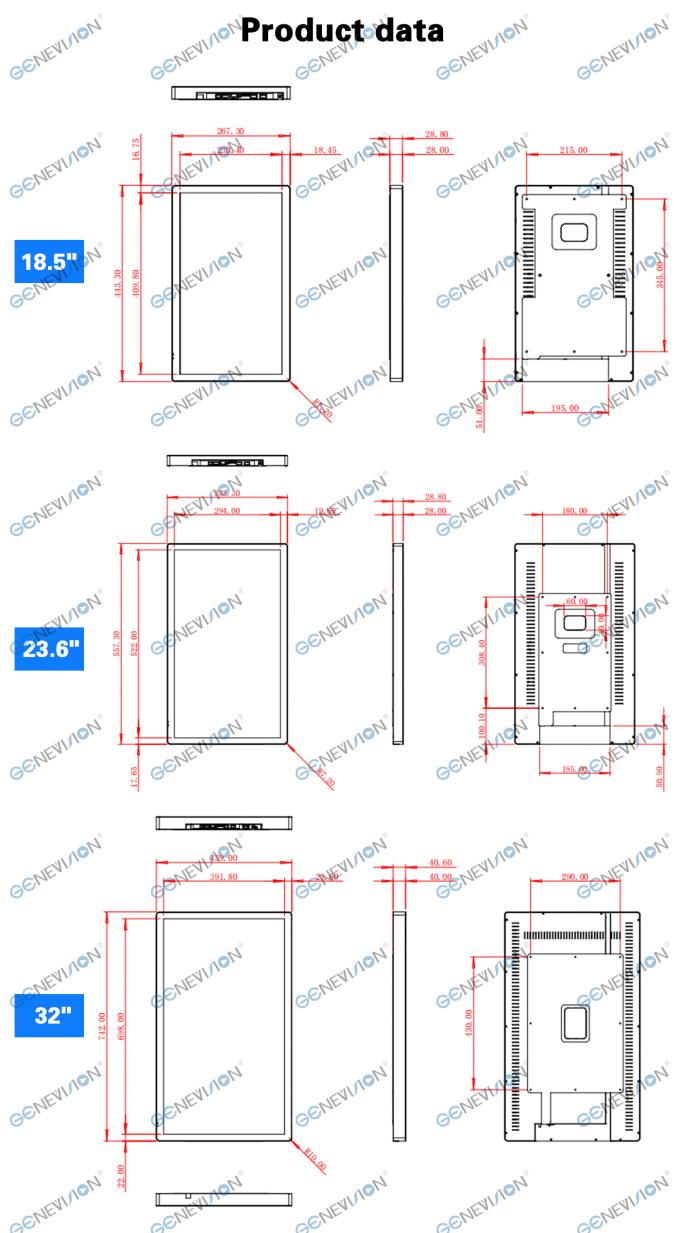 Elevador de Parede Android 21.5" 32" 18.5" Smart Video Player em Software de Controle Remoto 11