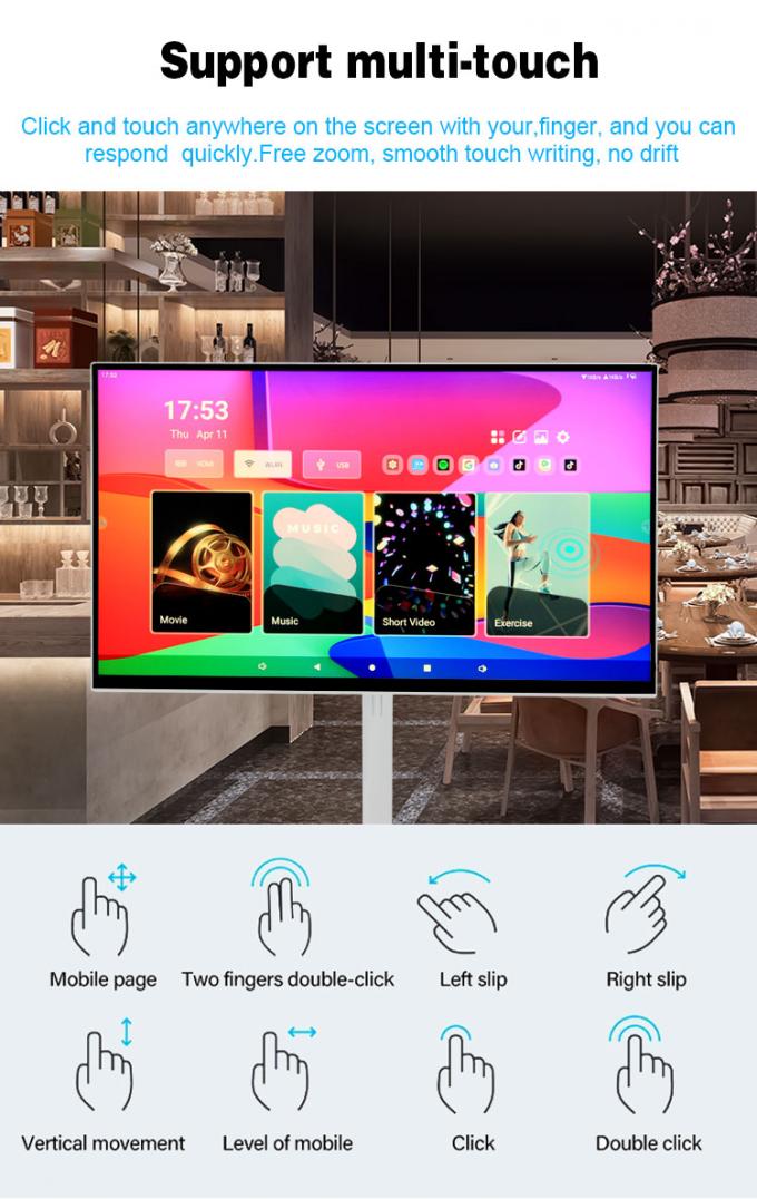 24" 27" 32" Smart Screen móvel Android 11 OS 4GB 64GB Smart Touch Screen rolável com bateria recarregável 1