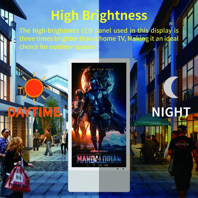 32/43/55 polegadas tela móvel portátil Android digital de sinalização totem exterior móvel 0