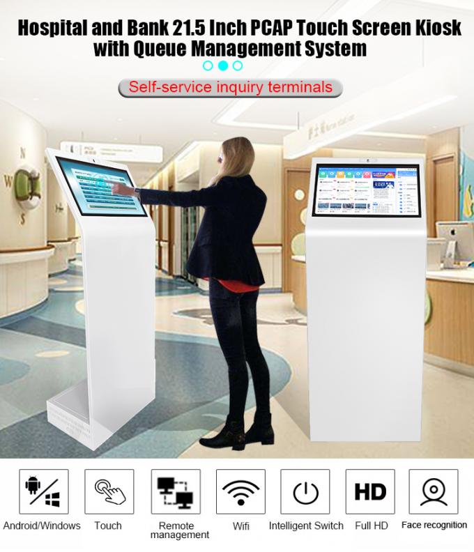 Quiosque Touch Screen Self-Service All-in-One de 21,5" para Hospitais, Bancos e Finanças com Sistema Automático de Fila e Informações de Consulta 2