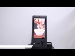 OCR Passport Reader 24 Inch Desktop Hotel Check In Self-Service Kiosk com Microfone de Câmera