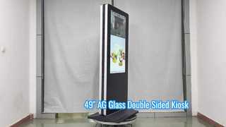 Quiosque LCD de dupla face de vidro 4K AG de 49 polegadas
