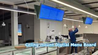 exposição da barra do Android LCD da montagem no teto de 49,5 polegadas 4K com CMS livre e servidor da nuvem