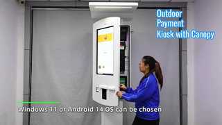 Quiosque externo com tela sensível ao toque: pagamento de autoatendimento à prova de intempéries