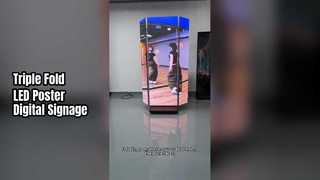 Tela de pôster LED com dobra tripla e fácil exibição móvel