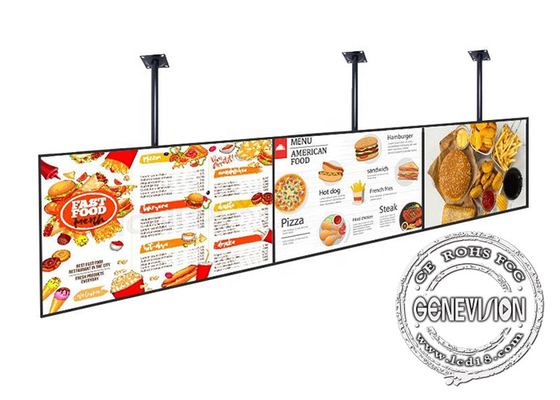 32 placas de menu digital LCD de 55 polegadas montagem no teto ou penduradas para exibição