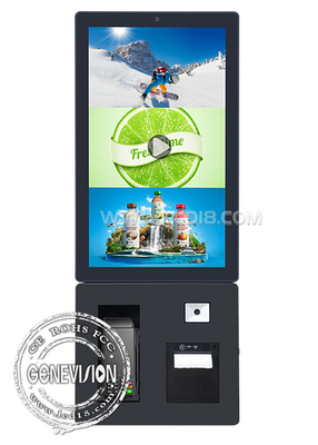 24&quot; Black Wall Mount Self Service Terminal Impressora QR Scanner POS Touch Screen Quiosque de Pagamento