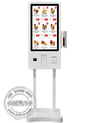 32&quot; quiosque capacitivo do serviço do auto do fast food do tela táctil com chamada Pager System