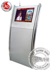 19inch Silver Floorstanding Slim Digital Kiosk Capacitive Touch Screen with Front Speaker