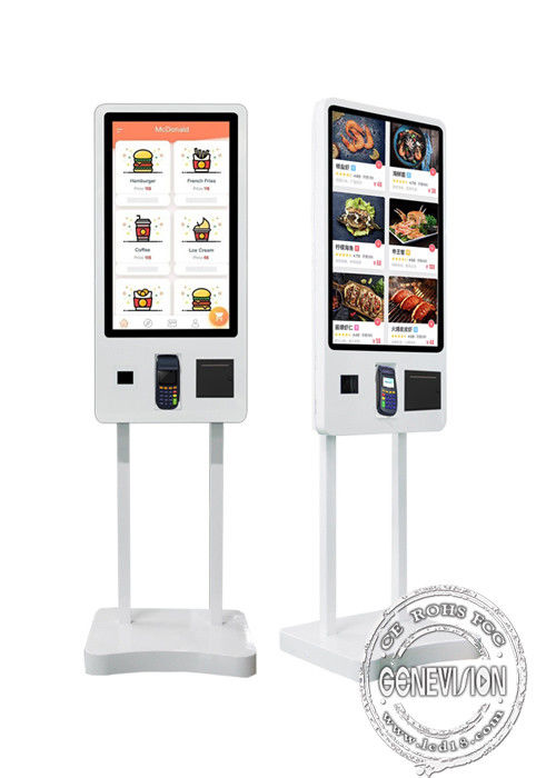Suporte do assoalho um auto de 32 polegadas que pede o quiosque automatizado do pagamento do tela táctil para o fast food