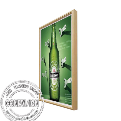 Exibição de vídeo da imagem do Signage do Lcd do quadro de madeira de Android Media Player