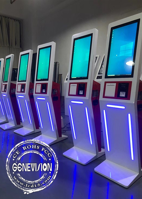27 impressora conduzida polegada do varredor de Windows QR do quiosque do tela táctil do serviço do auto da decoração da luz
