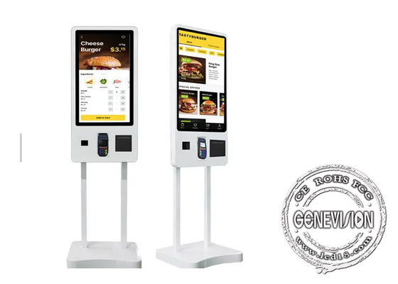 Máquina automatizada para quiosque de autoatendimento de pagamento sem dinheiro de 32 polegadas para bebida de comida rápida Kfc Mc Food Restaurant
