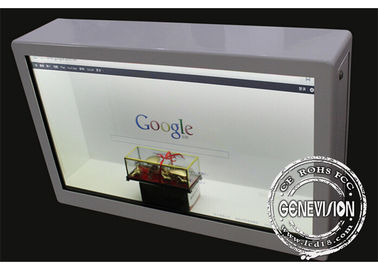 Equipamento flexível transparente de controle remoto da propaganda da caixa de exposição de Android de 55 polegadas