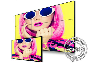 Corrente de margarida da matriz 55 da polegada monitor video video da parede da parede 450nits LCD do Signage HDMI de Digitas da moldura do estreito ultra