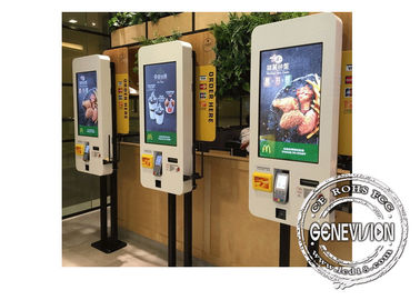 32 quiosque do pagamento da máquina da ordem do serviço do auto do Signage de Wifi Digitas do tela táctil da polegada 1080p para o fast food etc.