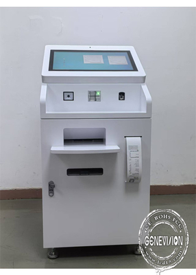 Quiosque de autoatendimento do hospital do governo com tela sensível ao toque de 21,5 polegadas, câmera de 5 MP, impressora A4 QR Code Scanner e impressão digital