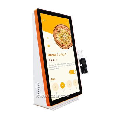 24 polegadas Orange Side Table Self-Service Kiosk Com Máquina de Pagamento
