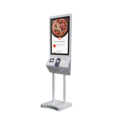 QSR McDonald's Self Service Kiosk 27 polegadas tela sensível ao toque com 80 mm impressora scanner