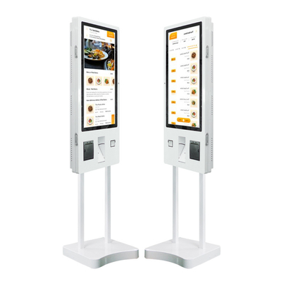 32 polegadas Pedido de autoatendimento pagamento Quiosque de tela sensível ao toque Impressora de código QR Scanner para supermercado / restaurante