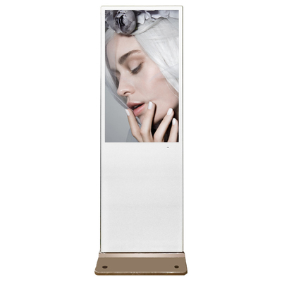 43 polegadas Wifi Digital Signage Totem Cor de Ouro Android Controle Remoto Cloud Server