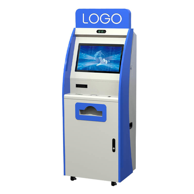 Leitor de cartão de identidade de 22 polegadas Impressora de código QR A4 Scanner de autoatendimento Quiosque para hospital