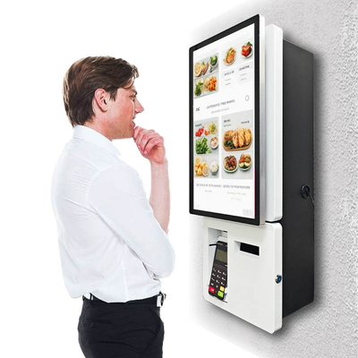 21.5' de parede montada em bilhete branco, quiosque de pagamento, painel de menus, máquina de depósito