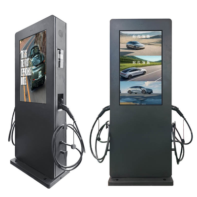 43 polegadas 22KW carregador de carro elétrico duplo EV sinalização digital exterior com OCPP 1.6 ou 2.0