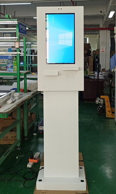 24 polegadas Intel i3 Standing Streamline Self Service Kiosk com impressora para transações ao ar livre