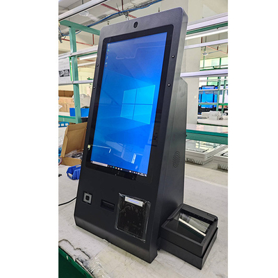 OCR Passport Reader 24 Inch Desktop Hotel Check In Self-Service Kiosk com Microfone de Câmera