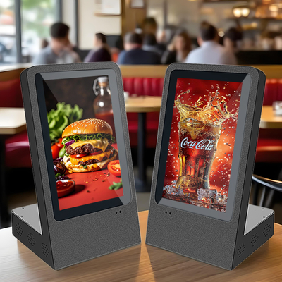Expositor de publicidade de mesa com tela LCD touchscreen super fina de 10,1 polegadas em formato de L para varejo
