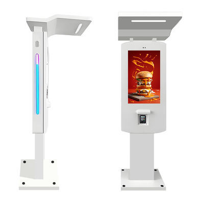 32 polegadas resistente a intempéries PCAP independente Outdoor Self-Order Quiosques configurados com um dossel opcional e LED tira