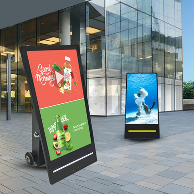 32/43/55 polegadas tela móvel portátil Android digital de sinalização totem exterior móvel
