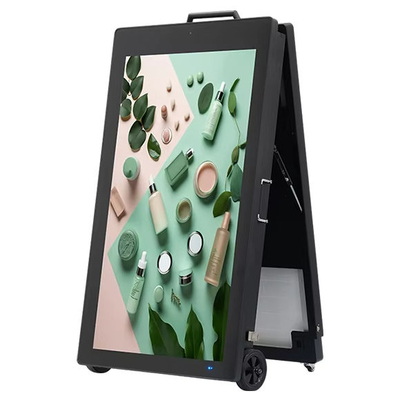 Quiosque digital portátil alimentado por energia solar - TV ao ar livre à prova d'água de publicidade LCD dobrável para sinalização digital ao ar livre