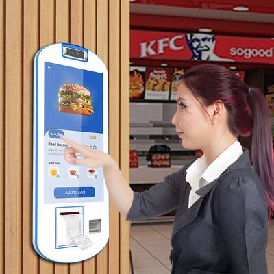 Restaurante KFC 21,5 polegadas Arc Touch Screen POS Fast Food Self-Service Sistema de Pedido Terminal Máquina de Pagamento Quiosque