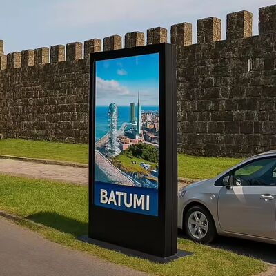 75''Double Side Outdoor Commercial Kiosk Digital Signage IP65 Stand de piso