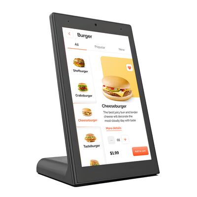 Leitor de publicidade LCD em forma de L de 15,6 polegadas com sistema Android para quiosque de autoatendimento de restaurante