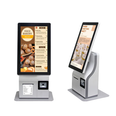 15.6 polegadas Desktop Single Dual Side Self-Service Caixa Kiosk com QR BarCode Scanner 80mm impressora térmica NFC