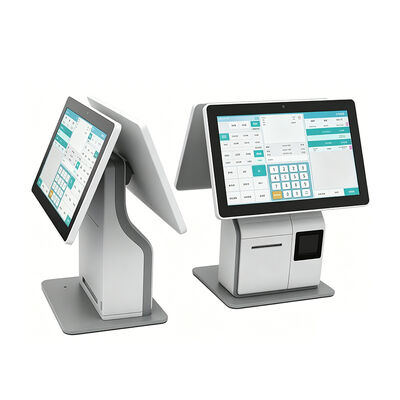 15.6 polegadas Desktop Single Dual Side Self-Service Caixa Kiosk com QR BarCode Scanner 80mm impressora térmica NFC