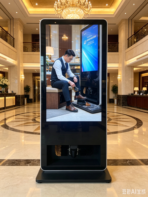 55 polegadas Android LCD publicidade quiosque com Inbuilt Polisher sapatos para hotéis e aeroportos