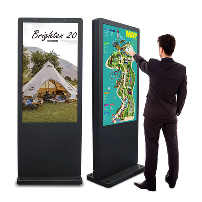 Tela de toque vertical externa à prova d'água, display de publicidade, 2500nits, alto brilho, quiosque, suporte para sistema Android e Windows