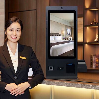 OCR Passport Reader 24 Inch Desktop Hotel Check In Self-Service Kiosk com Microfone de Câmera