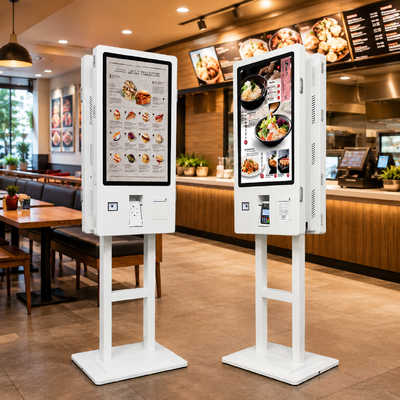 32 polegadas Quisque de tela sensível ao toque de autoatendimento de dois lados com impressora térmica para restaurantes
