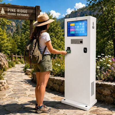 24 Inch 1500 Nits IP65 Waterproof Outdoor Self Service Kiosk with RFID and Keyboard