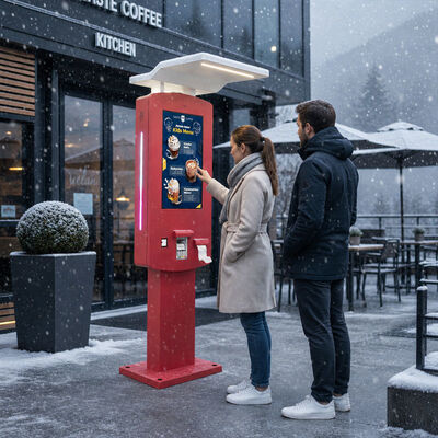 Quiosque de Autoatendimento à Prova d'Água IP65 com Toldo e Quiosque de Autoatendimento RFID para Pedidos de Comida ao Ar Livre