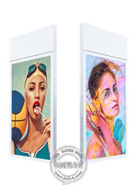 Teto das lêndeas do brilho alto 700 da exposição do LCD da montagem da parede do Super Slim que pendura a tela de anúncio tomada partido dobro